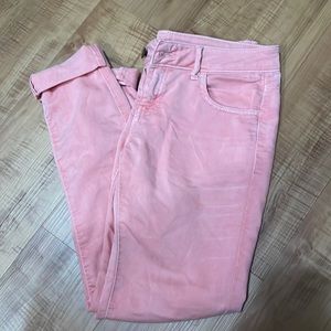 Aerie coral skinny jeans
